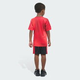 Kids' Two-Piece Short Sleeve Raglan Printed Tee and Shorts Set
