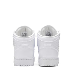 NIKE AIR JORDAN1 MID GS TRIPLE WHITE (NEW) (NEW)