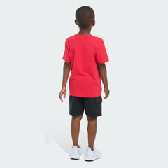 Kids' Two-Piece Short Sleeve Cotton Tee and Cargo French Terry Shorts Set