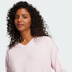 Women's Essentials 3-Stripes French Terry V-neck Sweatshirt