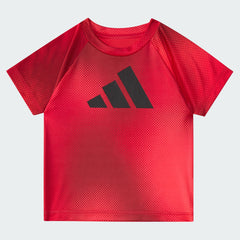 Kids' adidas Two-Piece Short Sleeve Raglan Printed Tee and Shorts Set