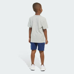 Kids' Two-Piece Short Sleeve Heather Cotton Tee and Cargo French Terry Shorts Set
