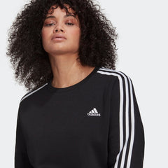 Women's Essentials 3-Stripes Fleece Sweatshirt (Plus Size)
