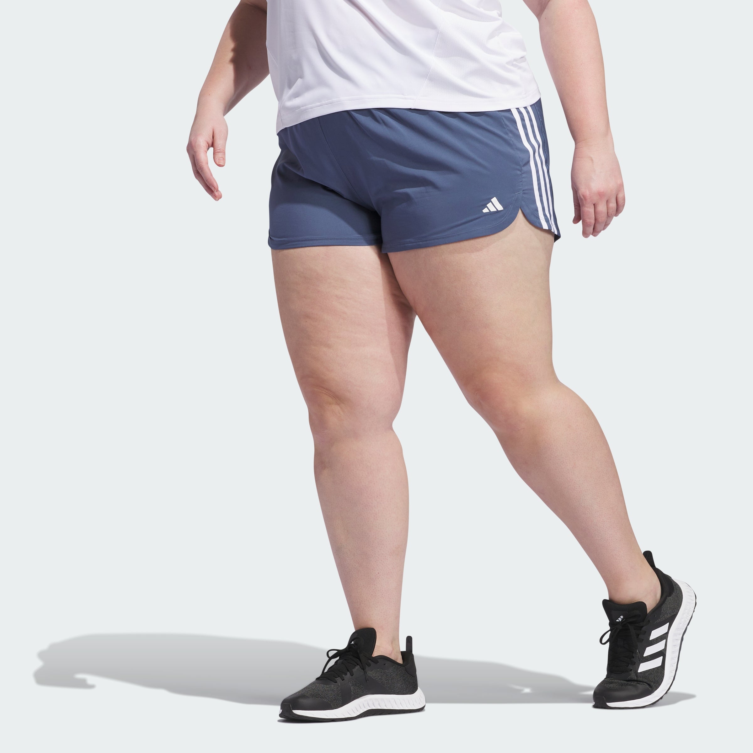 Women's Pacer Training 3-Stripes Woven High-Rise Shorts (Plus Size)