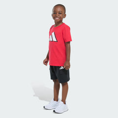 Kids' Two-Piece Short Sleeve Cotton Tee and Cargo French Terry Shorts Set