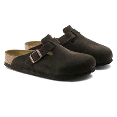 Birkenstock Boston Soft Footbed Sandals - Mocha Suede