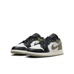 Big Kids' Air Jordan 1 Low "Black Toe Medium Olive"