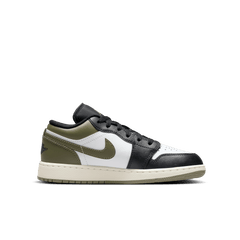 Big Kids' Air Jordan 1 Low "Black Toe Medium Olive"