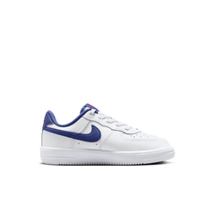 Little Kids' Nike Force 1 Low EasyOn "White Deep Royal Blue"