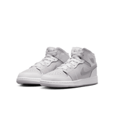 Big Kids' Air Jordan 1 Mid SE "Summit White Metallic Silver"