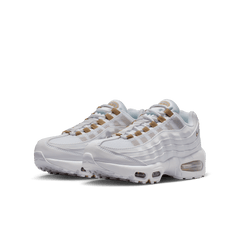 Big Kids' Nike Air Max 95 "White Metallic Gold"