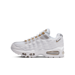 Big Kids' Nike Air Max 95 "White Metallic Gold"