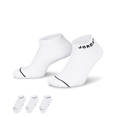 Jordan Everyday No-Show Socks "White Black" (3 Pairs) (Unisex)