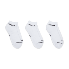 Jordan Everyday No-Show Socks "White Black" (3 Pairs) (Unisex)
