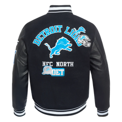 Men's Pro Standard Detroit Lions Area Code Rib Wool Varsity Jacket