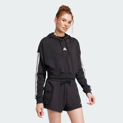 Women's Essentials 3-Stripes French Terry Crop Hoodie