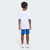 Kids' Two-Piece Short Sleeve Graphic Cotton Tee and 3-Stripes Shorts Set