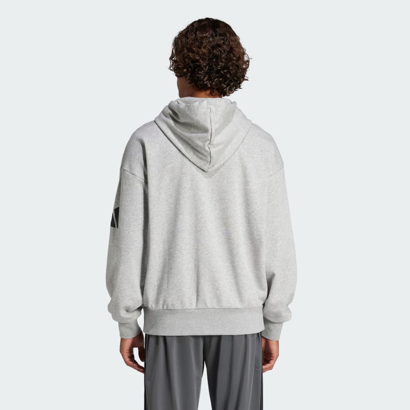 Men's Essentials Loose-Fit 3 Bar Logo French Terry Hoodie