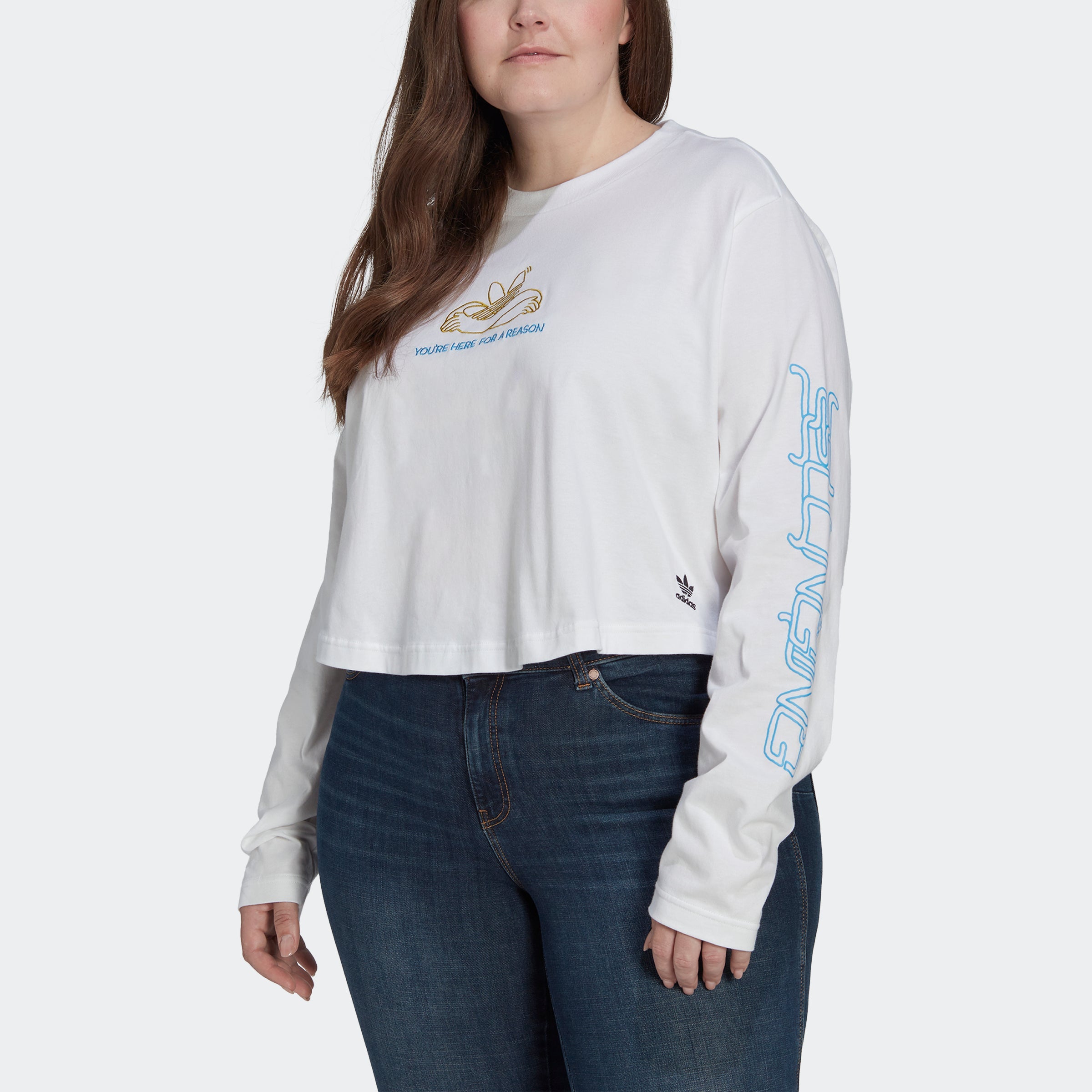 Women's Long Sleeve Crop Tee (Plus Size)