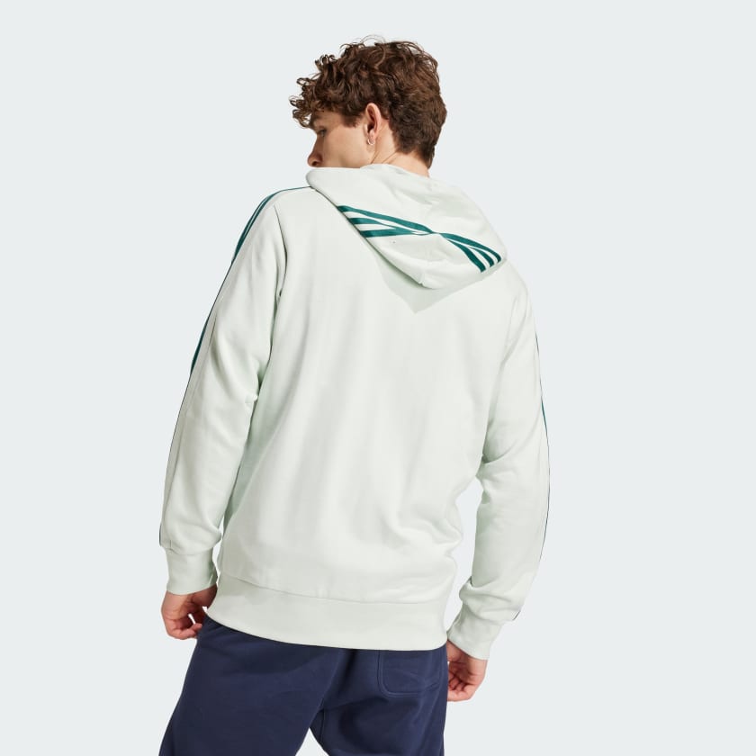 Men's Essentials French Terry 3-Stripes Full-Zip Hoodie