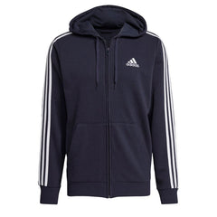 Men's Essentials French Terry 3-Stripes Full-Zip Hoodie