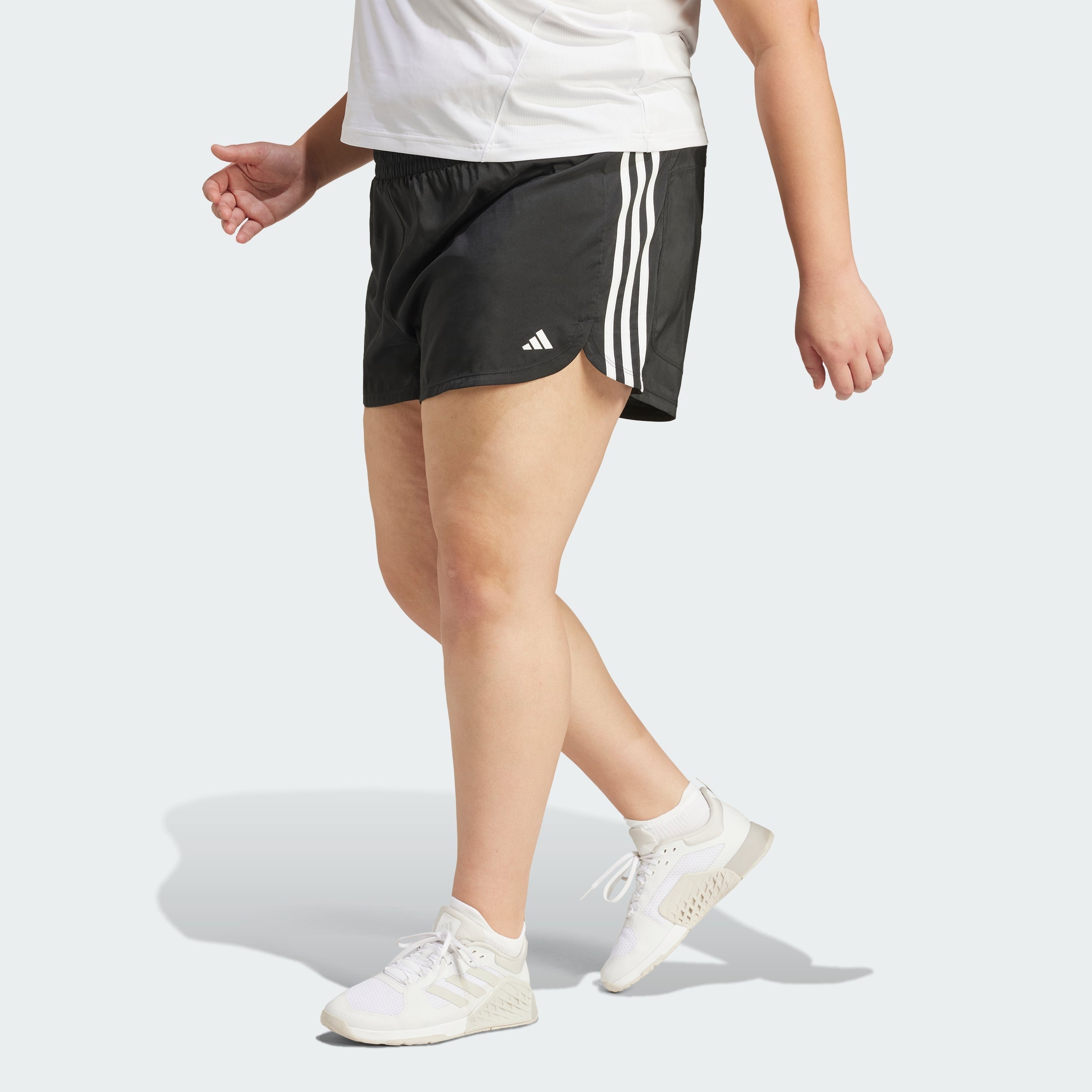 Women's Pacer Training 3-Stripes Woven High-Rise Shorts (Plus Size)