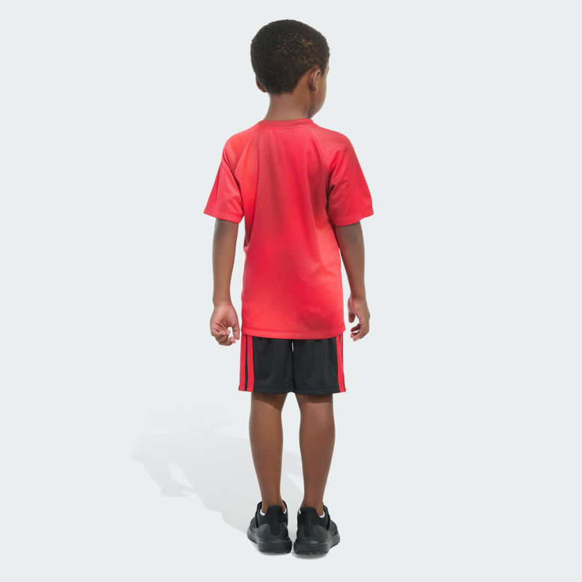 Kids' Two-Piece Short Sleeve Raglan Printed Tee and Shorts Set