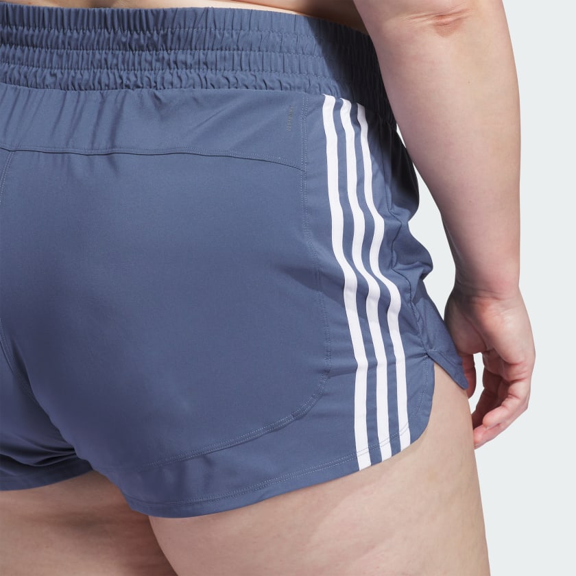 Women's Pacer Training 3-Stripes Woven High-Rise Shorts (Plus Size)