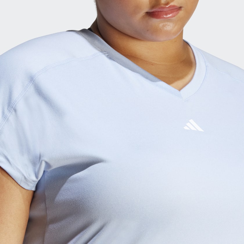 Women's AEROREADY Train Essentials Minimal Branding V-Neck Tee (Plus Size)