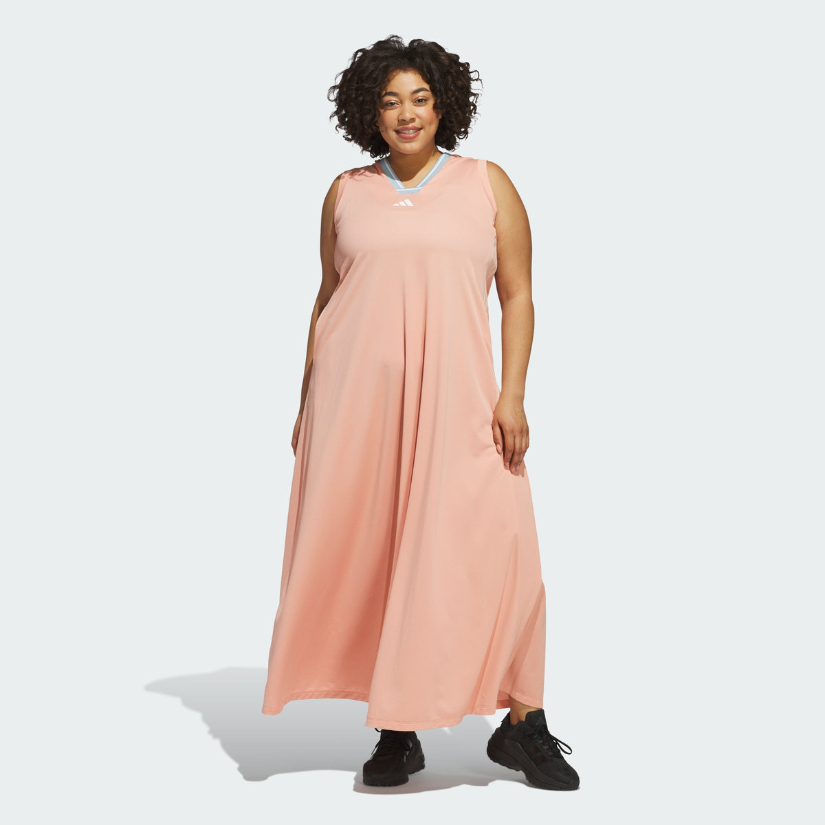 Women's adidas Tiro Cut 3-Stripes Soft Mesh Long Dress (Plus Size)