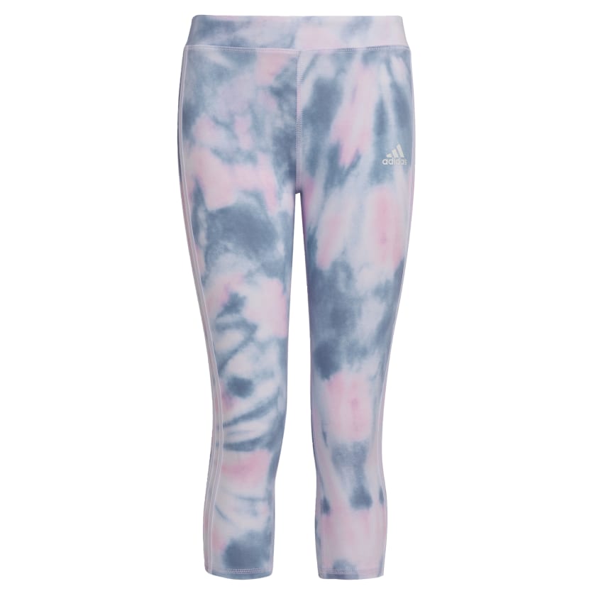 Kids' Allover Print Cotton 3-Stripes 7/8 Tights
