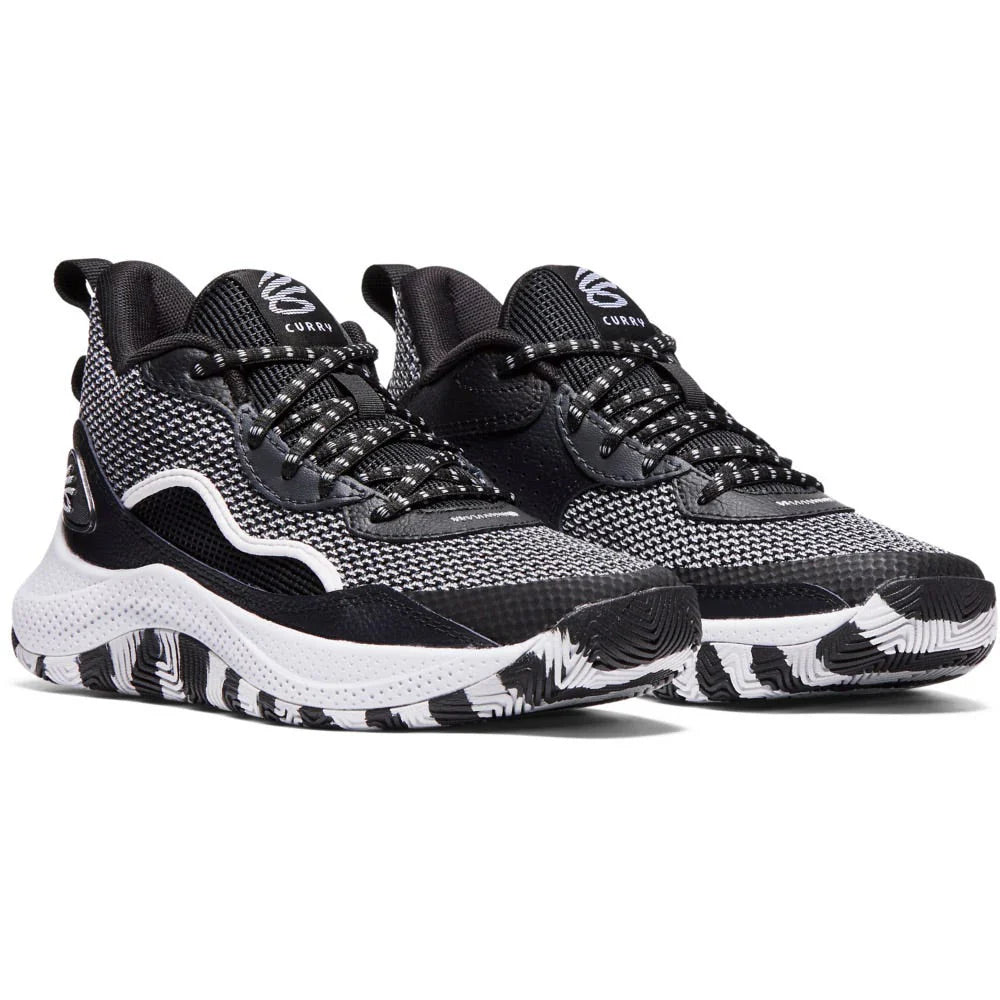 Big Kids' Under Armour Curry Basketball Shoes 3Z 24 "Black Halo Gray"