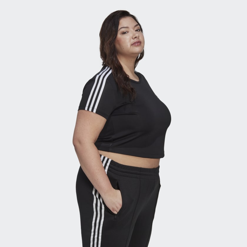 Women's Adicolor Classics Crop 3-Stripes Tee (Plus Size)