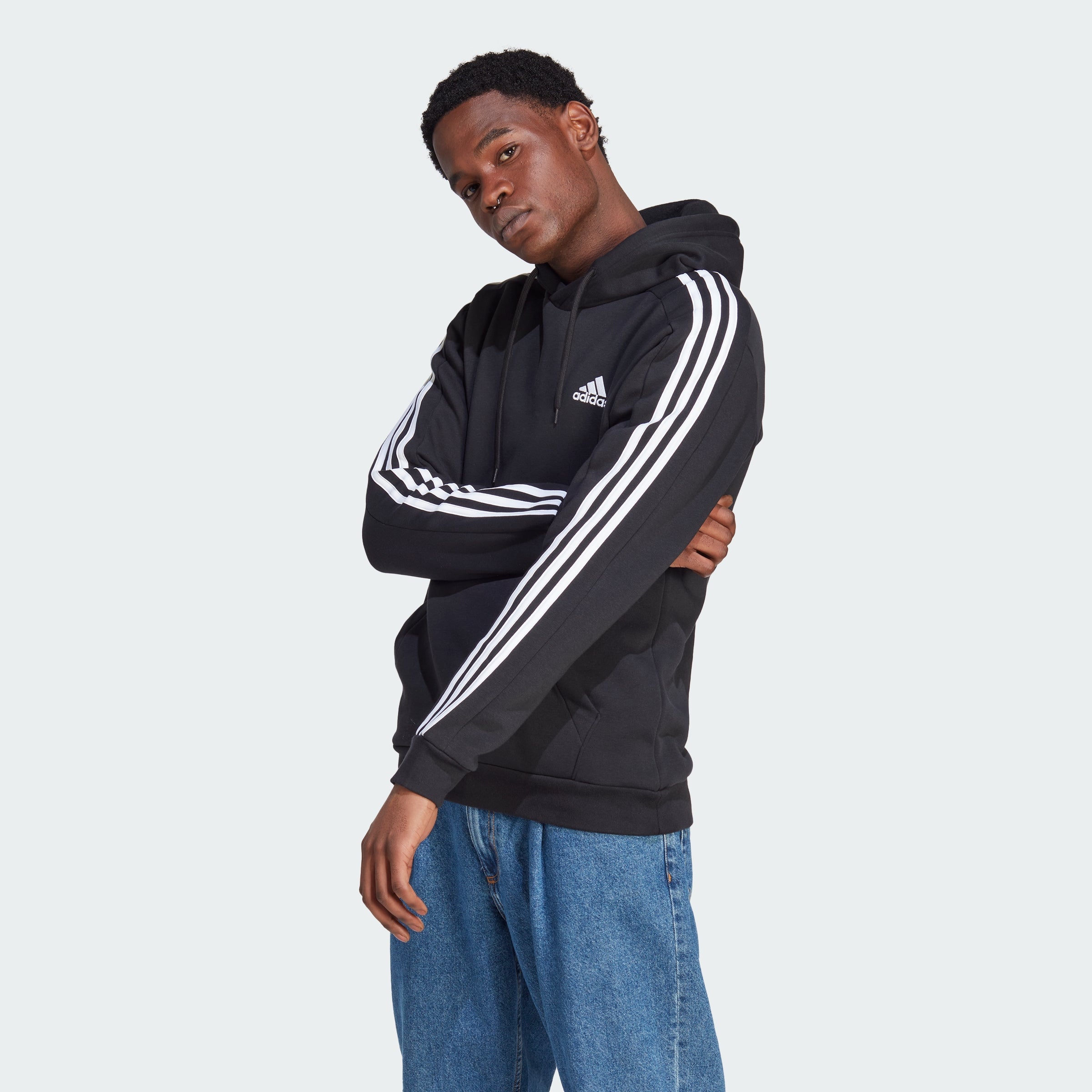 Men's Essentials Fleece 3-Stripes Hoodie