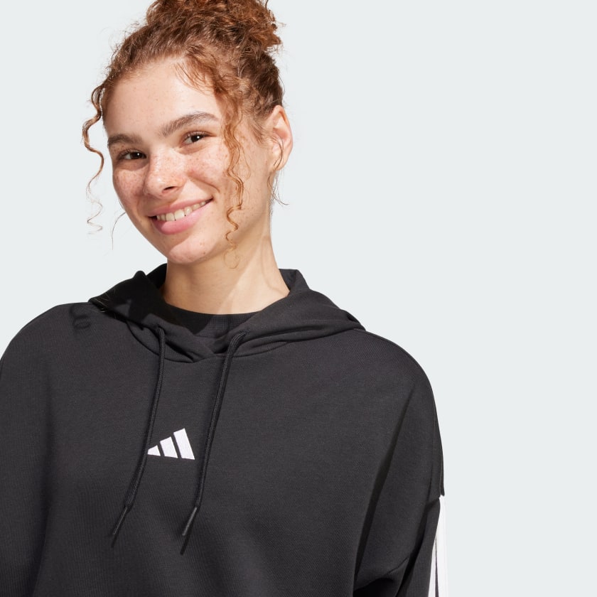 Women's Essentials 3-Stripes French Terry Crop Hoodie