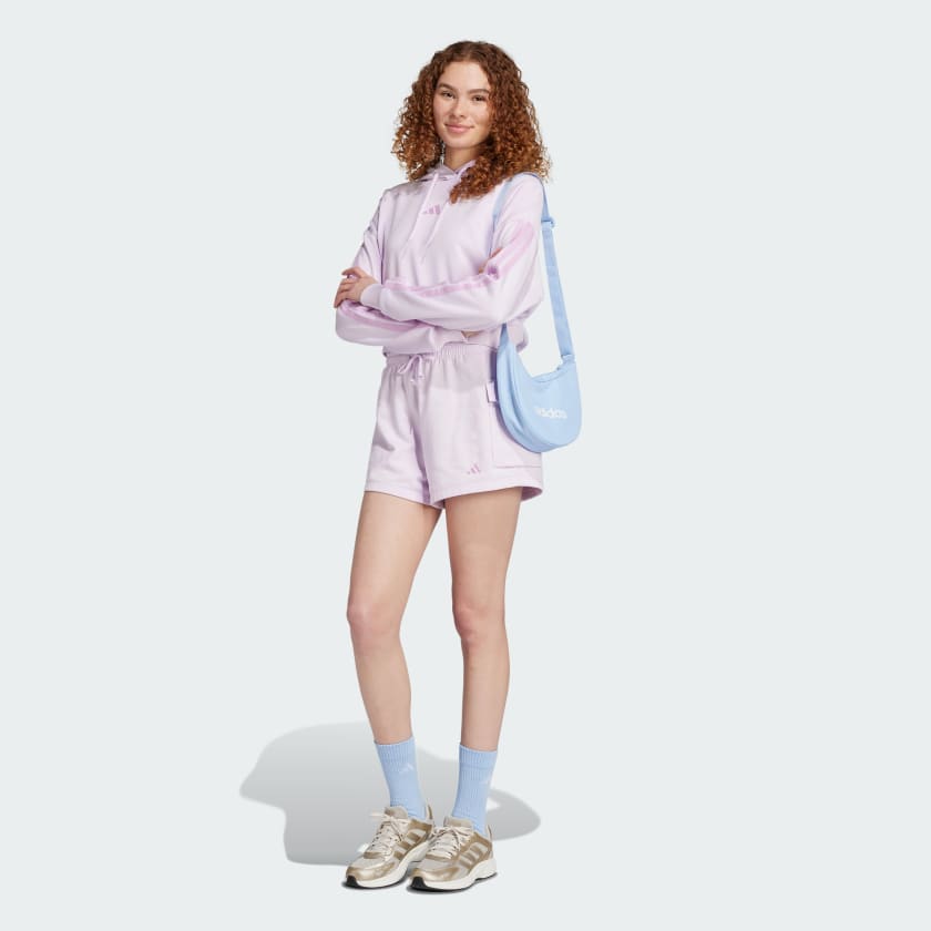Women's Essentials 3-Stripes French Terry Crop Hoodie
