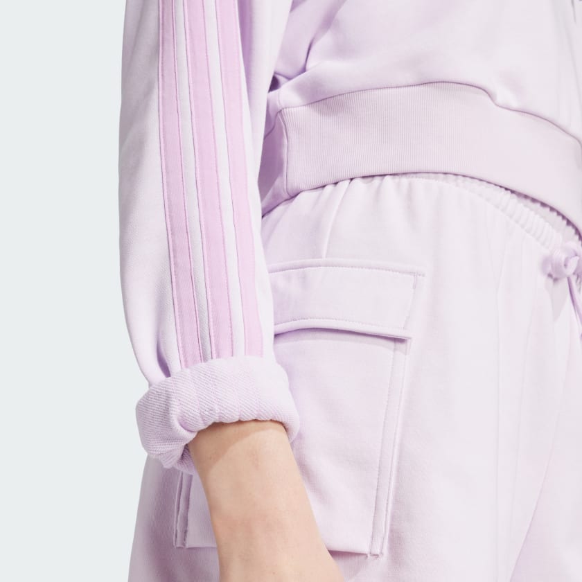 Women's Essentials 3-Stripes French Terry Crop Hoodie