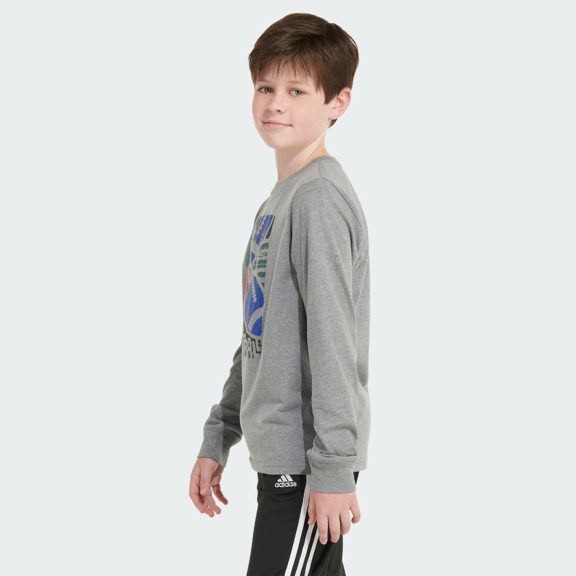Kids' Long Sleeve Graphic Heather Tee