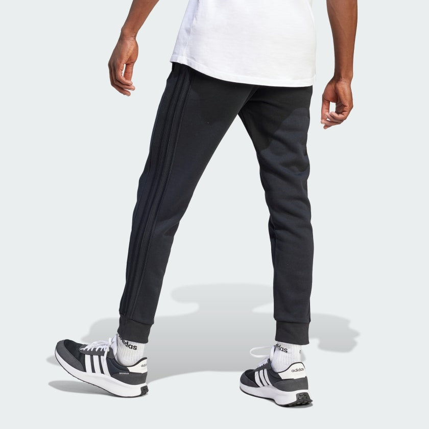 Men's Essentials Fleece 3-Stripes Tapered Cuff Pants