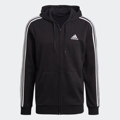 Men's Essentials French Terry 3-Stripes Full-Zip Hoodie