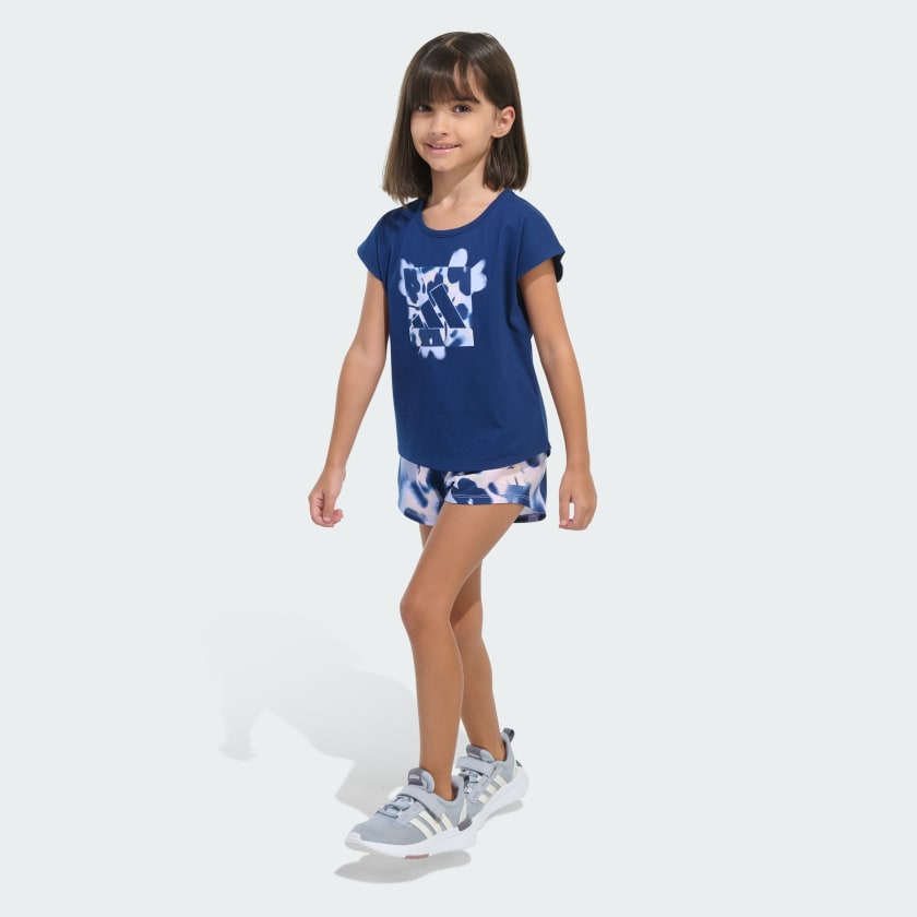 Kids' Two-Piece Cap Sleeve Tee and Woven Shorts Set