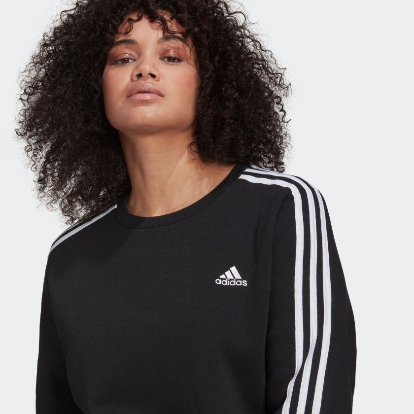 Women's Essentials 3-Stripes Fleece Sweatshirt (Plus Size)