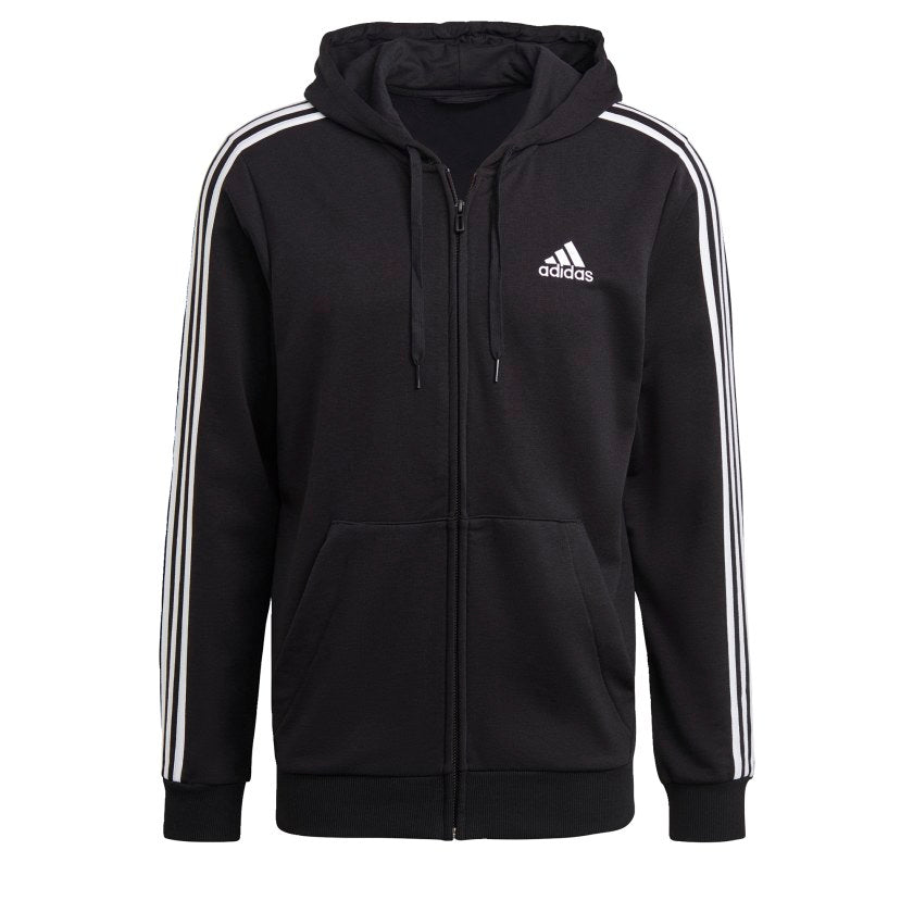 Men's Essentials French Terry 3-Stripes Full-Zip Hoodie