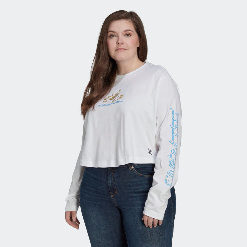Women's Long Sleeve Crop Tee (Plus Size)