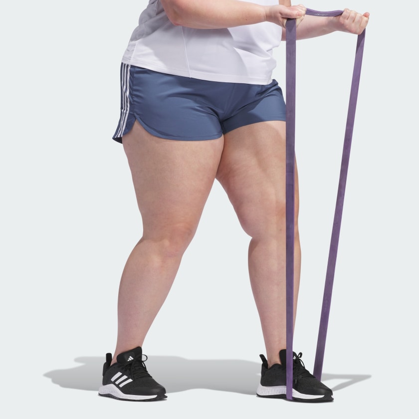 Women's Pacer Training 3-Stripes Woven High-Rise Shorts (Plus Size)