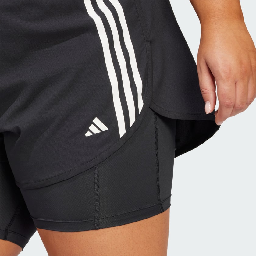 Women's Own the Run 3-Stripes 2-in-1 Shorts