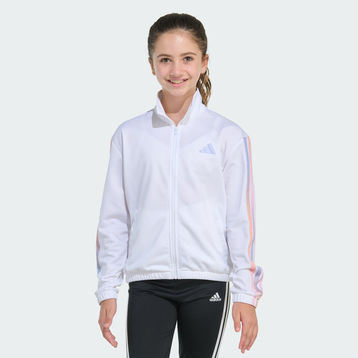 Kids' adidas Long Sleeve 3-Stripes Printed Track Jacket