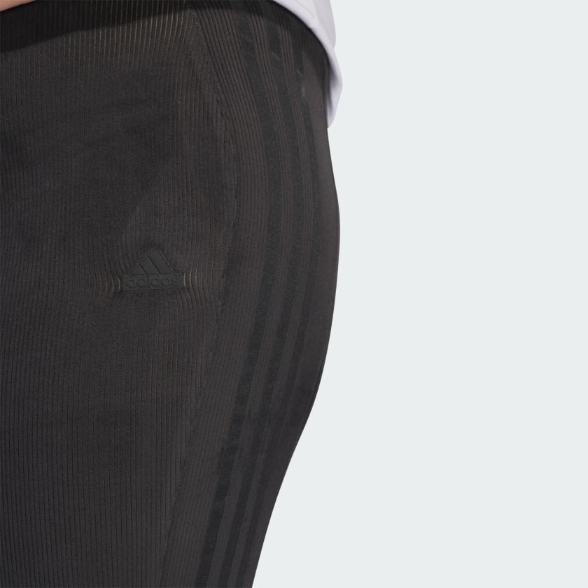 Women's Tiro Cut 3-Stripes Stretchy Velour Flared Leggings (Plus Size)