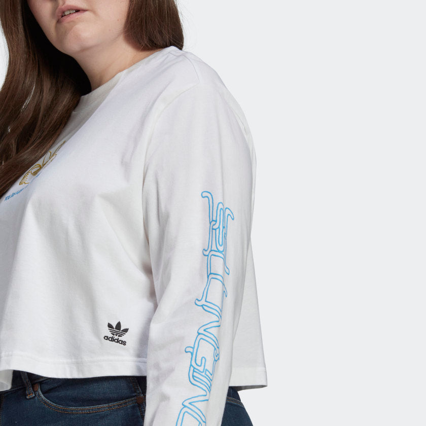 Women's Long Sleeve Crop Tee (Plus Size)