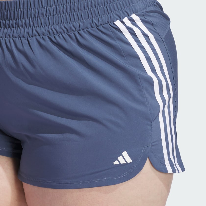 Women's Pacer Training 3-Stripes Woven High-Rise Shorts (Plus Size)